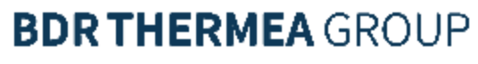 Logo of BDR Thermea Group in dark blue text on a white background.