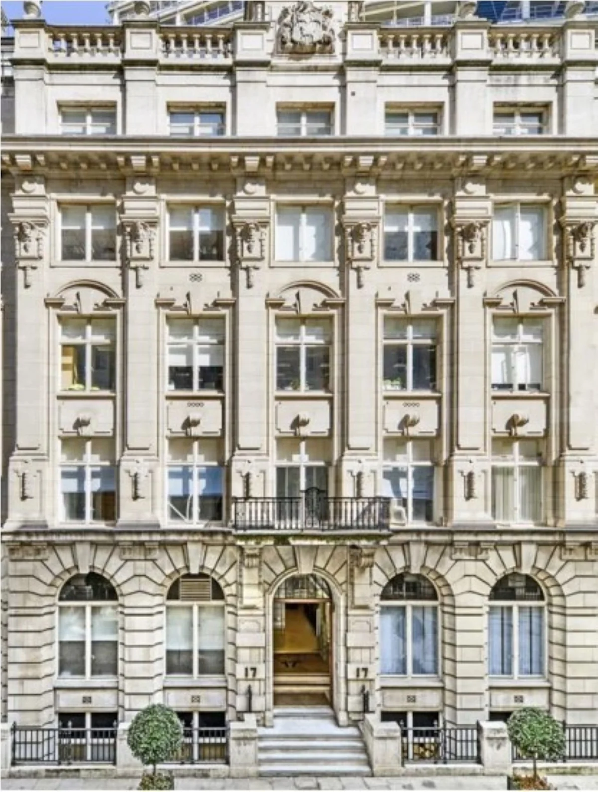 Facade of a historic building at St Helens Place 17 in London.
